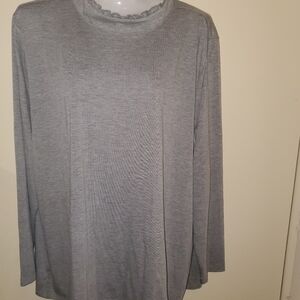 Gray Long Sleeve Top